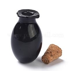 Овальные стеклянные пробковые бутылки орнамент&nbsp;AJEW-O032-03D