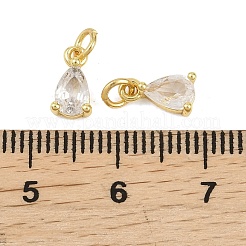 Латунные микропаве прозрачные подвески с фианитом&nbsp;KK-D218-18G