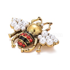 Булавка из пчелиной эмали со стразами и жемчугом из смолы&nbsp;LS-JEWB-A004-26AG