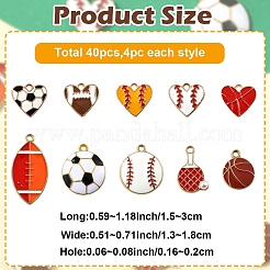 40шт 10 стиля подвески из сплава с эмалью&nbsp;ENAM-YW0005-46