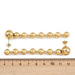 Круглые серьги-гвоздики с кисточками из нержавеющей стали 304&nbsp;LS-EJEW-D330-02G