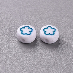 Белые непрозрачные акриловые бусины MACR-N008-41B