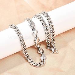 Цепочки из кубинской цепочке с ромбовидными звеньями из нержавеющей стали 304 для мужчин и женщин&nbsp;NJEW-G186-01P-02