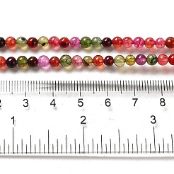Окрашенные естественный агат бисер пряди&nbsp;G-R262-4mm-1