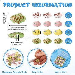 24шт 4 цвета фарфоровые бусины ручной работы&nbsp;PORC-TA0001-20