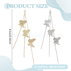 8 шт. 2-х цветная латунная цепочка с кисточками большие подвески&nbsp;KK-ME0003-55