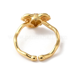 Кольца-манжеты из латуни с микропаве из циркония в виде слона RJEW-P088-02G