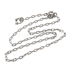 Ожерелья-цепочки из нержавеющей стали 201 толщиной 4 мм с текстурированной поверхностью&nbsp;NJEW-K302-10P