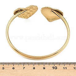 Браслеты-манжеты в форме сердца из нержавеющей стали 304 для женщин&nbsp;LS-BJEW-A154-01B-G