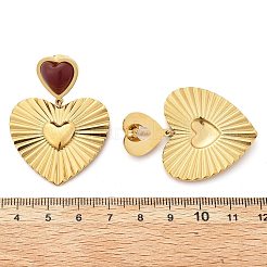 Серьги-гвоздики из нержавеющей стали 304 со смолой&nbsp;EJEW-V016-07G