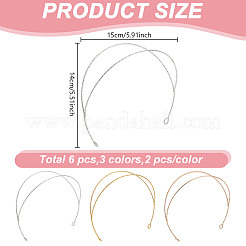 6 шт. 3 цвета железная резинка для волос фурнитура&nbsp;IFIN-GO0001-02
