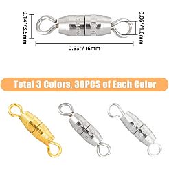 90 шт. 3-х цветные латунные винтовые застежки&nbsp;FIND-HY0001-04