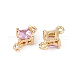 Латунные паве стеклянные ромбовидные звенья соединительные подвески&nbsp;GLAA-Q088-001A