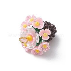 Подвески-цветы из стеклянных бусин из смолы&nbsp;PALLOY-MZ01106-03