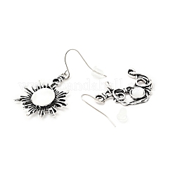 Асимметричные серьги с бусинами из смолы и луны и солнца&nbsp;LS-EJEW-C036-01D