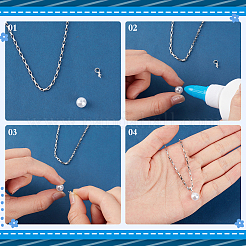 12 шт. 925 подвески-булавки с чашевидным жемчугом из стерлингового серебра&nbsp;STER-ME0001-46