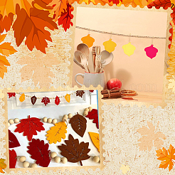 50 комплект незаконченных деревянных вырезных листьев из клена&nbsp;DIY-SP0006-74