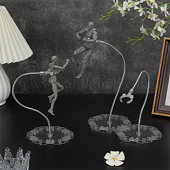 Пластиковые держатели для демонстрации фигурок из цинкового сплава с шестигранным основанием&nbsp;ODIS-WH0038-219A