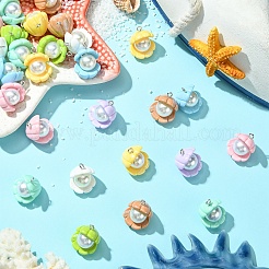 32 шт. 8 цвета непрозрачные подвески из смолы&nbsp;RESI-YW0003-48