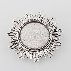 Старинные сплава ВС сеттинги брошь кабошон ободок&nbsp;PALLOY-O038-43AS