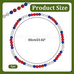 День независимости полимерная глина стразы круглые бусины эластичные ожерелья для женщин&nbsp;NJEW-PH01574