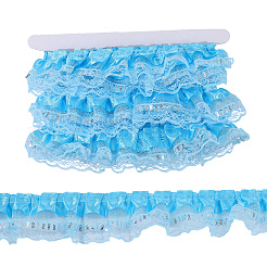 5 м двойной полиэстеровой кружевной отделки для пришивания украшений&nbsp;OCOR-CY0001-63D