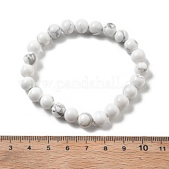 Натуральный Howlite бисерные браслеты простирания&nbsp;BJEW-Q692-42-8mm