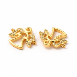 Экологичные подвески из латуни с микро-паве из прозрачного кубического циркония&nbsp;KK-F851-09G