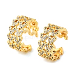 Латунные серьги-манжеты из прозрачного кубического циркония&nbsp;EJEW-K309-10G