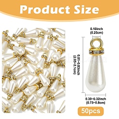 50 шт. подвески из глянцевого пластика ABS с имитацией жемчуга&nbsp;FIND-YW0009-07