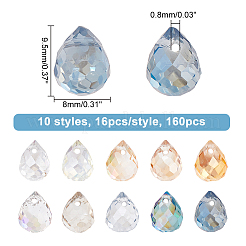 160 шт. 10-х видов прозрачных стеклянных бусин&nbsp;GLAA-GA0001-33
