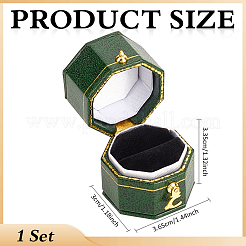 Восьмиугольные картонные коробки для колец&nbsp;CON-WH0089-190B