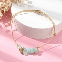 Браслеты из плетеных бусин из натуральной амазонитовой крошки&nbsp;BJEW-JB09851-05