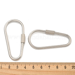 Подвески-карабинчики с винтовым замком из нержавеющей стали 304&nbsp;STAS-C092-09A-P