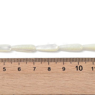 Натуральные белые бусины из ракушек&nbsp;LS-PEAR-B002-01B-A-1