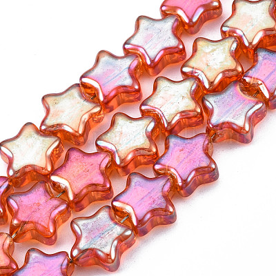 Стеклянные бусины с гальваническим покрытием &nbsp;EGLA-N008-008-1