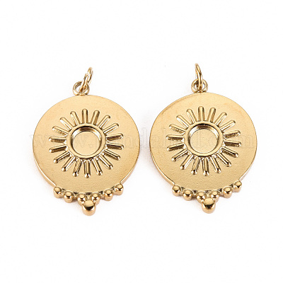 Оправы для подвесок из нержавеющей стали 304 в виде кабошонов STAS-S116-237G-1