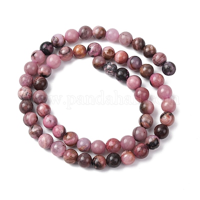 Природные родонит бисер нитей&nbsp;G-G828-02-6mm-1