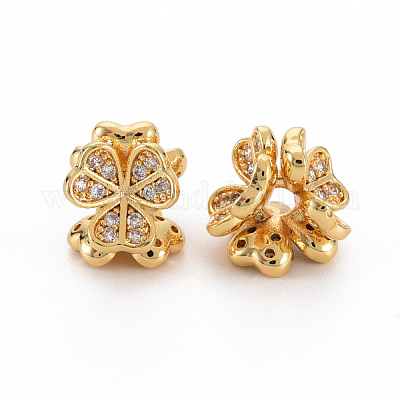 Латунные прозрачные бусины из кубического циркония KK-N233-092-NF-1