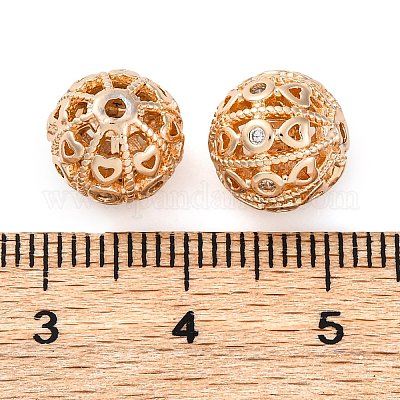 Латунные микро-паве прозрачные кубические цирконии разделители baeds&nbsp;LS-KK-Z089-09KCG-02-1