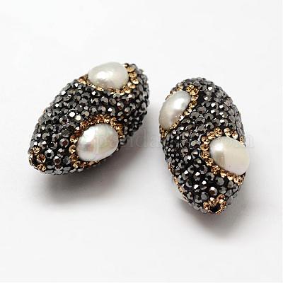 Лошадь глаз полимерная глина горный хрусталь бисер RB-L027-05B-1