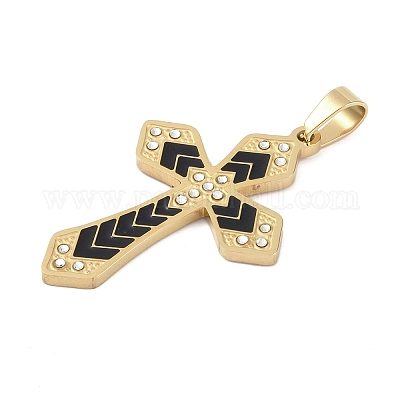 Ионное покрытие (ip) 304 нержавеющая сталь эмаль стразы подвески STAS-Q325-05D-G-1