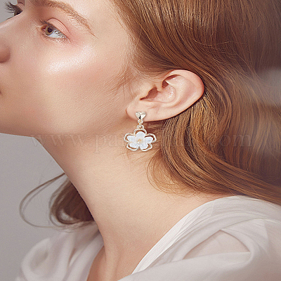 1 пара серег-клипс из сплава с цветочным узором&nbsp;EJEW-LP0007-084-1