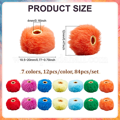 84 шт. 7 цвета имитация кроличьей шерсти европейские бусины&nbsp;FIND-PH0027-67-1