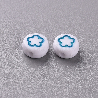 Белые непрозрачные акриловые бусины MACR-N008-41B-1