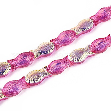 Прозрачность гальванизированные стеклянные бусины нити GLAA-T023-40A-09-1