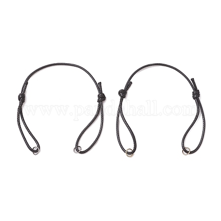 2шт 2 цвета регулируемый вощеный полиэстеровый шнур для изготовления браслета AJEW-JB01312-1