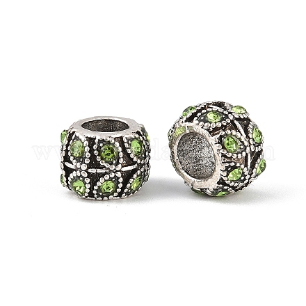 Старинное серебро покрытием горный хрусталь сплава большое отверстие шарики европейца&nbsp;MPDL-R041-02D-1