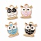 Alloy Enamel Pendants, Owl Charm, Golden, Mixed Color, 16.5x12x2.5mm, Hole: 1.6mm