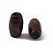 Retro Wooden Beads, Dyed, Oval, Coconut Brown, 15x6mm, Hole: 2mm